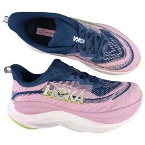 Hoka Pink and Blue Athletic Shoes